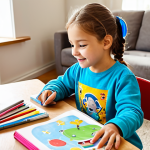 유아용품 구매비용 - At-Home Learning**

"A bright and cheerful photo of a young child (around 5 years old) sitting at a ...