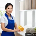 가사 도우미 비용 - **Prompt 1: Efficient and Professional Domestic Helper in a Modern Home**
"A clean, professional...