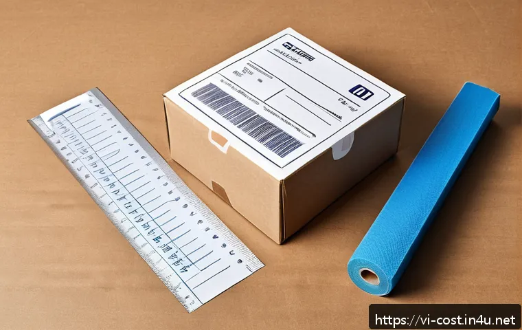 택배 국제배송비 - A detailed illustration of international shipping packaging optimization: show a neatly packed mediu...