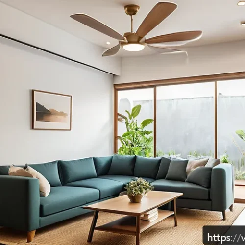Home 30 가정용 CCTV 설치비 - A modern Vietnamese family living room with a sleek wireless IP security camera mounted on the wall ...